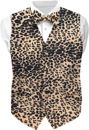 Premium Mens Vest & Bow Tie 2PC Set - African Kente & Animal Print Vest Set