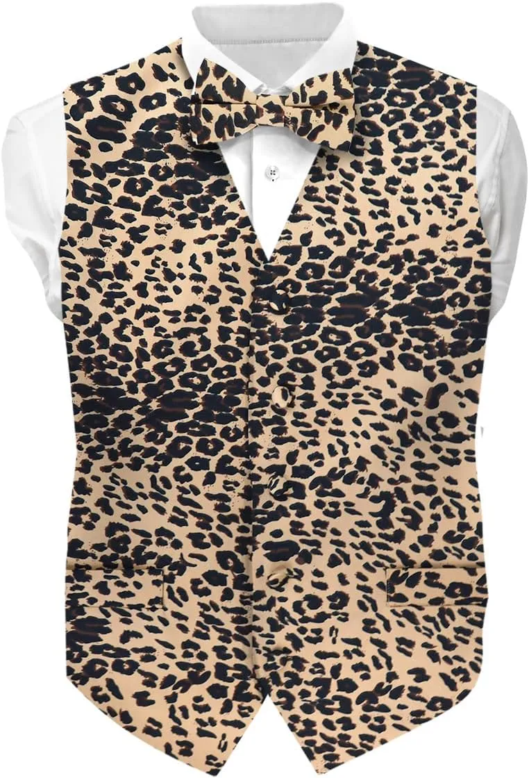 Premium Mens Vest & Bow Tie 2PC Set - African Kente & Animal Print Vest Set