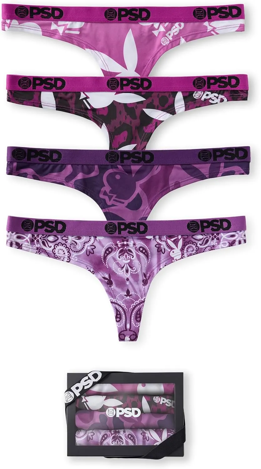 PSD Women's Playboy Thong - Minimal Coverage Women's Underwear - Comfortable Stretch Panties for Women