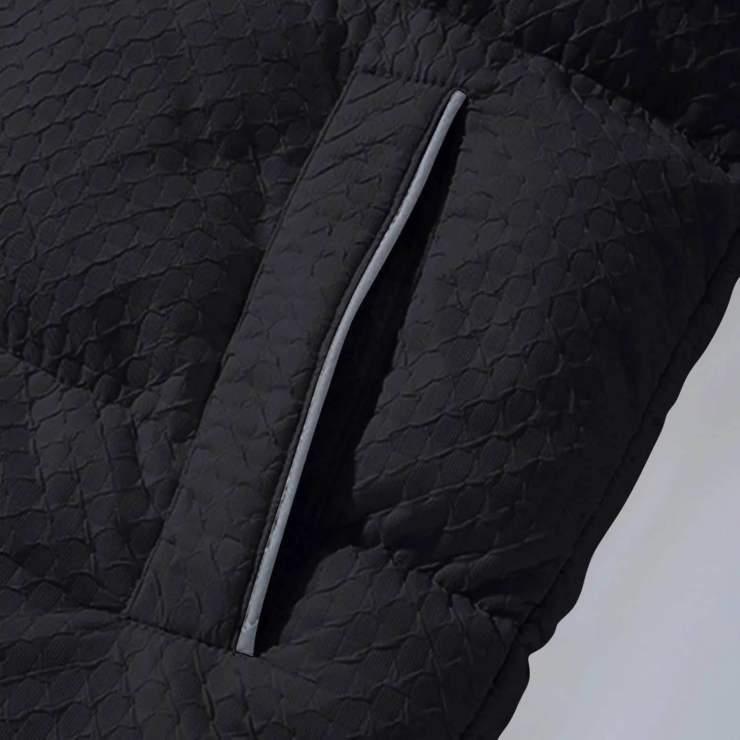 Puffer Quilted Jackets for Men Thickened Full Zip Padded Jackets Outerwear Casual Long Sleeve Stand Collar Down Coats