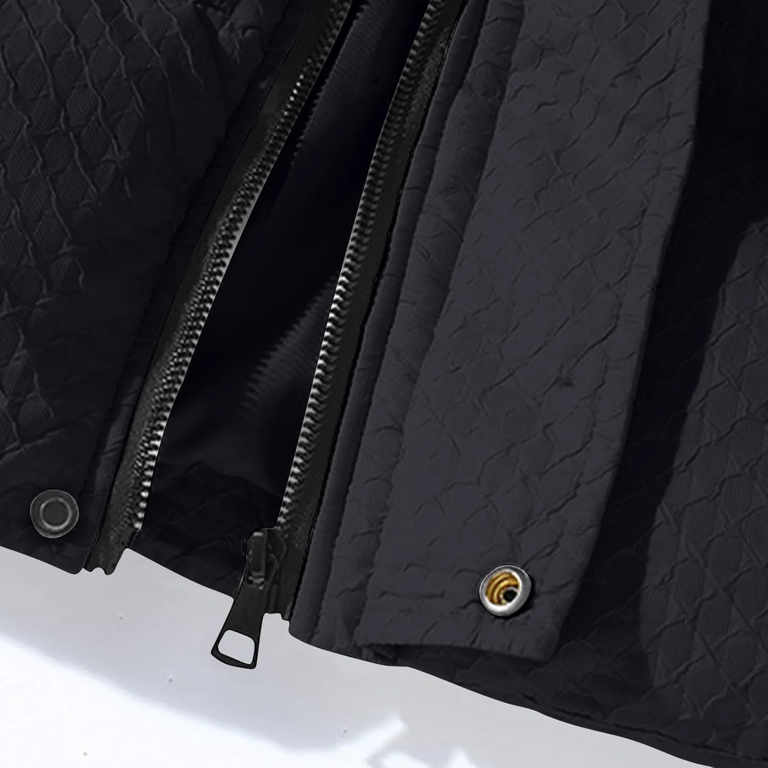 Puffer Quilted Jackets for Men Thickened Full Zip Padded Jackets Outerwear Casual Long Sleeve Stand Collar Down Coats