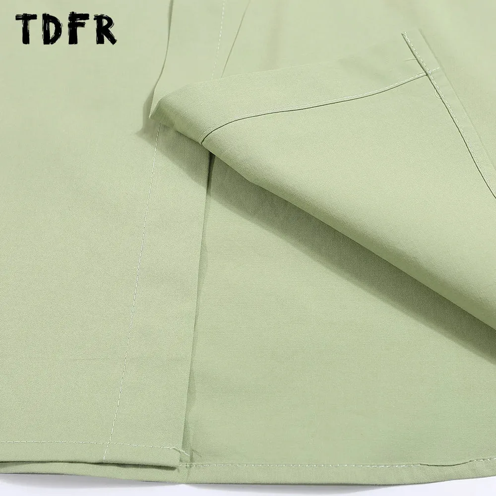Rainbow Embroidery Short Sleeve Shirts with Lapel and Half-Sleeve