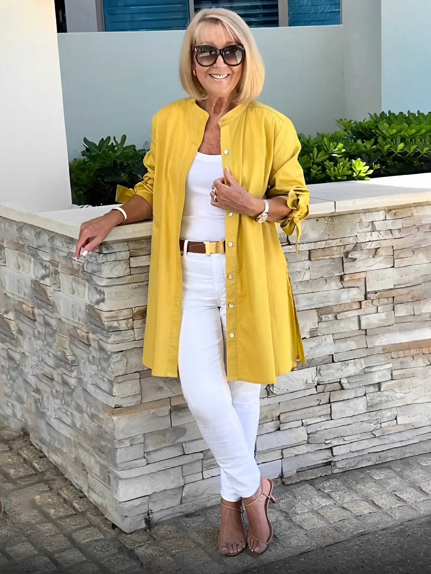 Reanah  Button-Up Longline Shirt Jacket