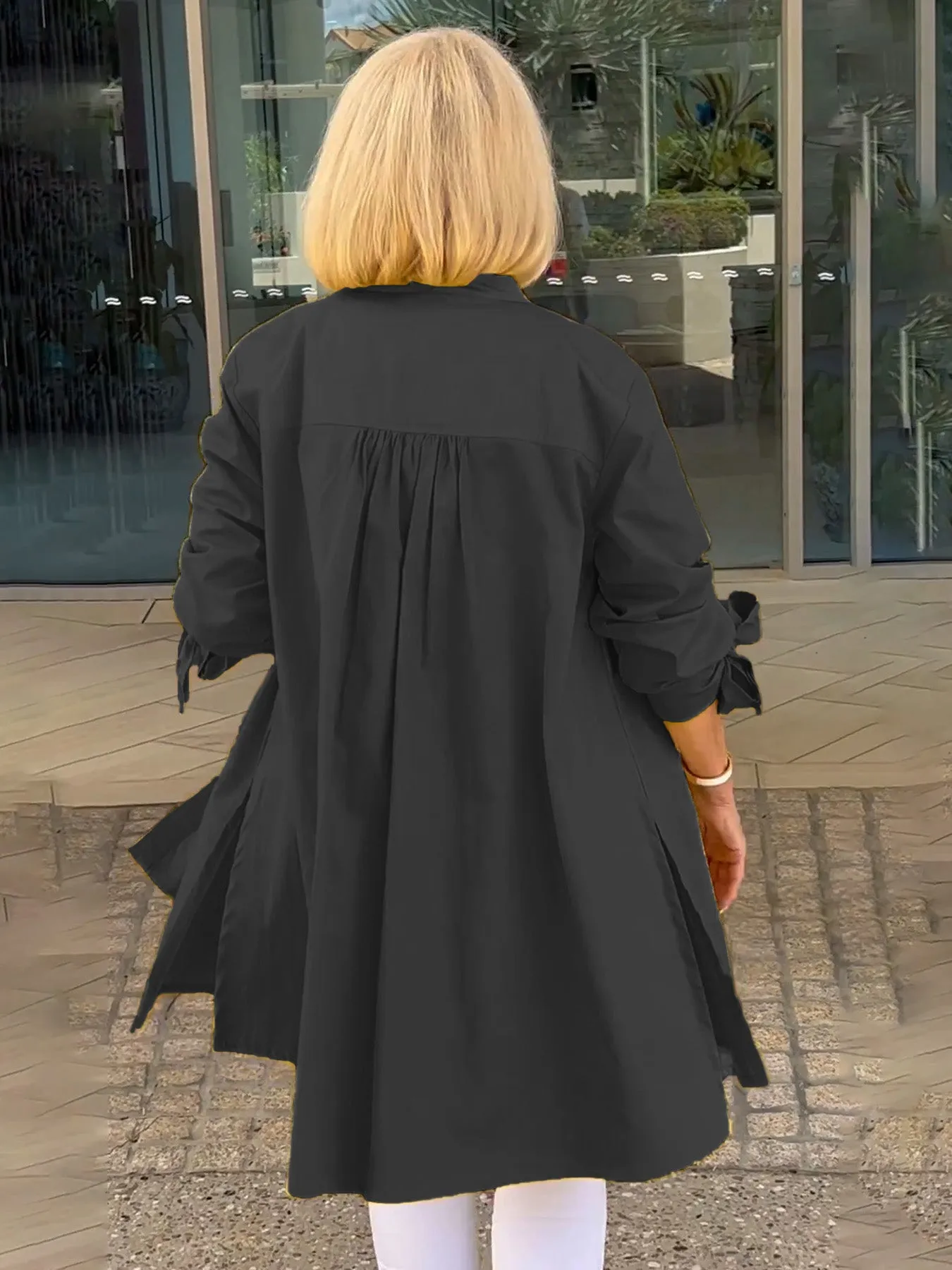 Reanah  Button-Up Longline Shirt Jacket