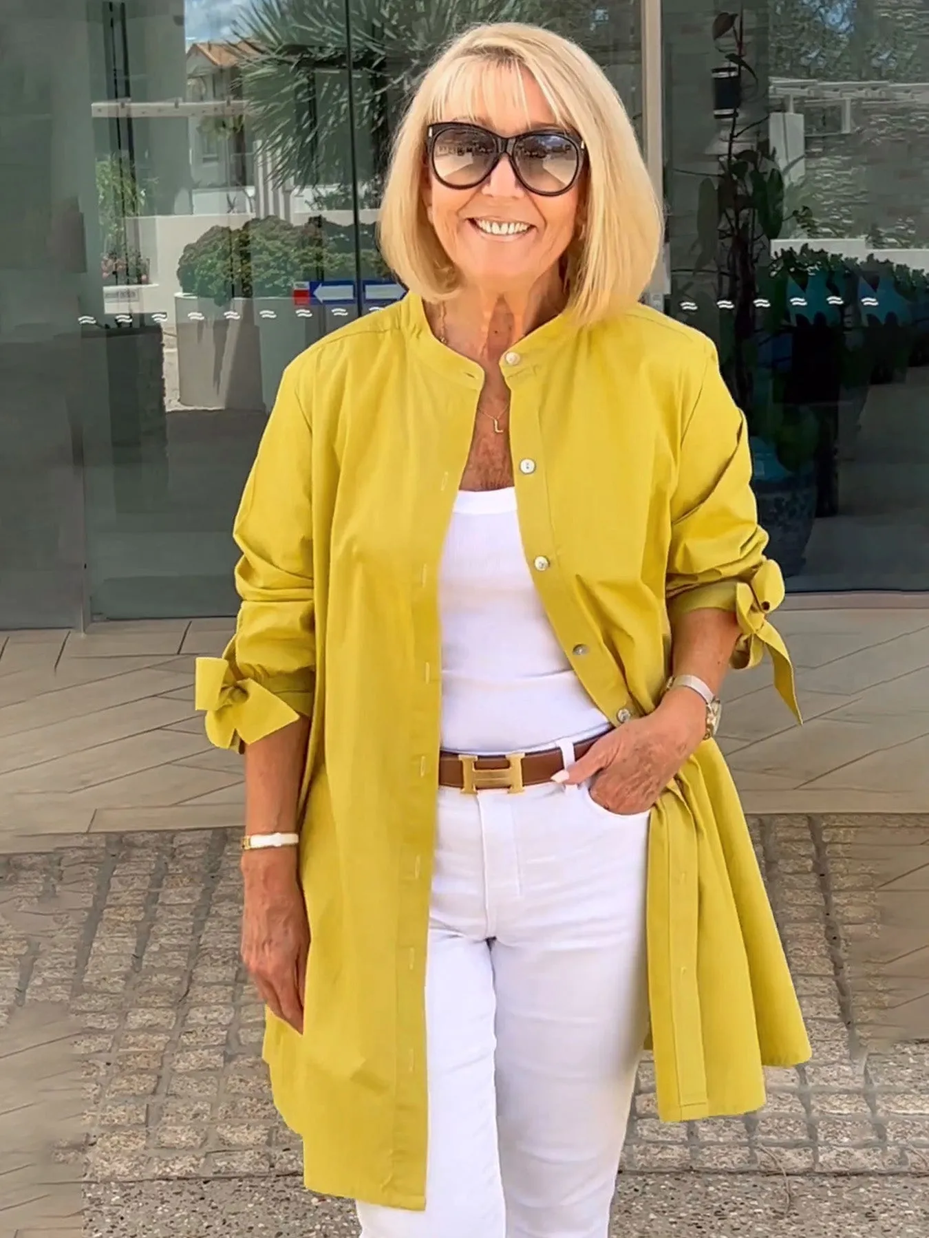 Reanah  Button-Up Longline Shirt Jacket
