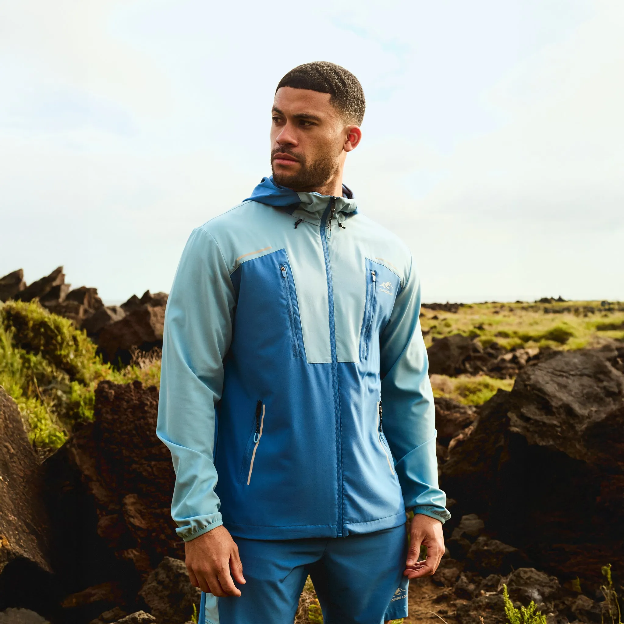 Reflect Detail Colourblock Jacket | Light Blue