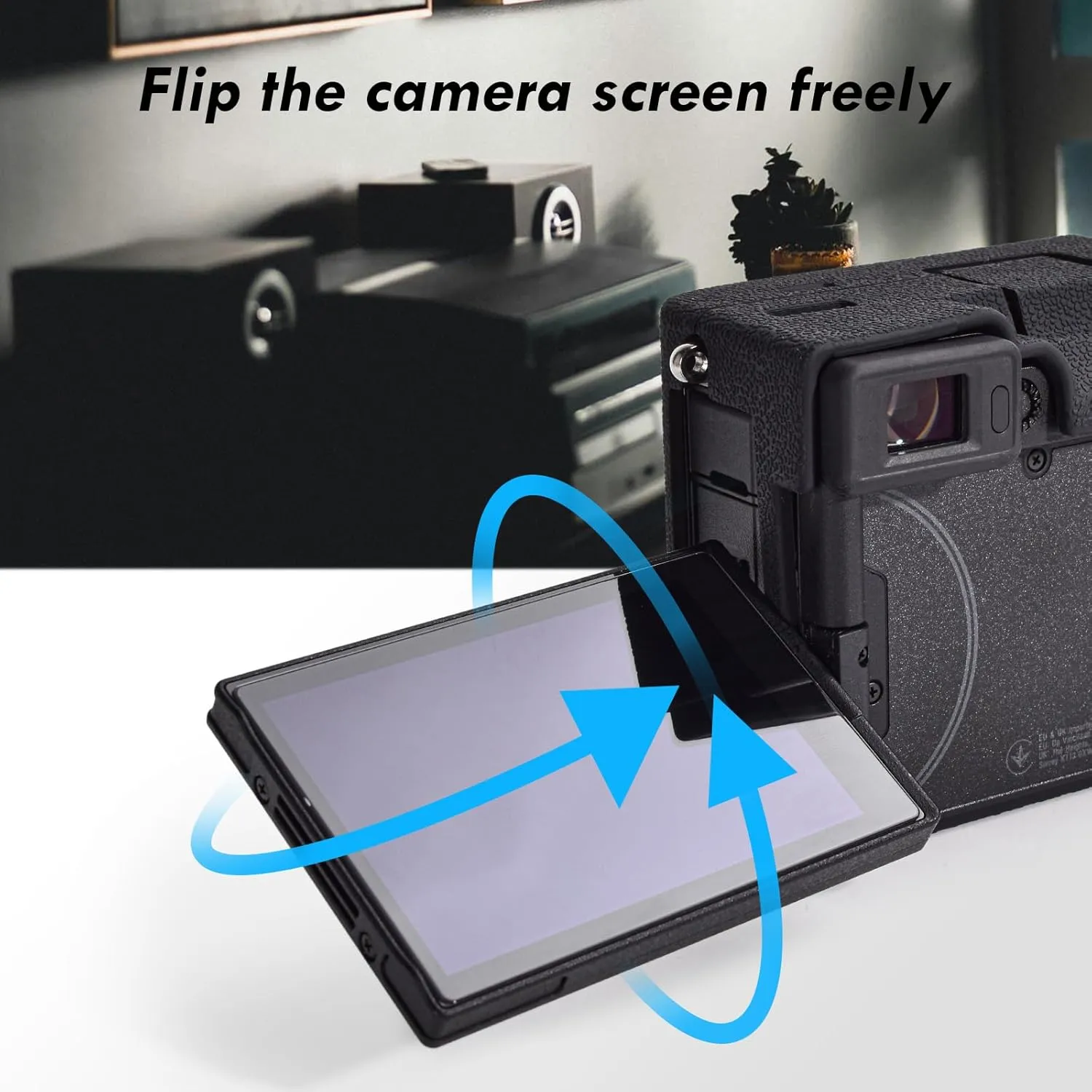 Rieibi Alpha 7C II Camera Case, Non-Slip Texture Surface Camera Cover for Sony A7C M2/Sony A7C II/A7C 2 Anti-Scratch Soft Silicone Protective Case Lightweight Detachable Protector Shell, Black, camera