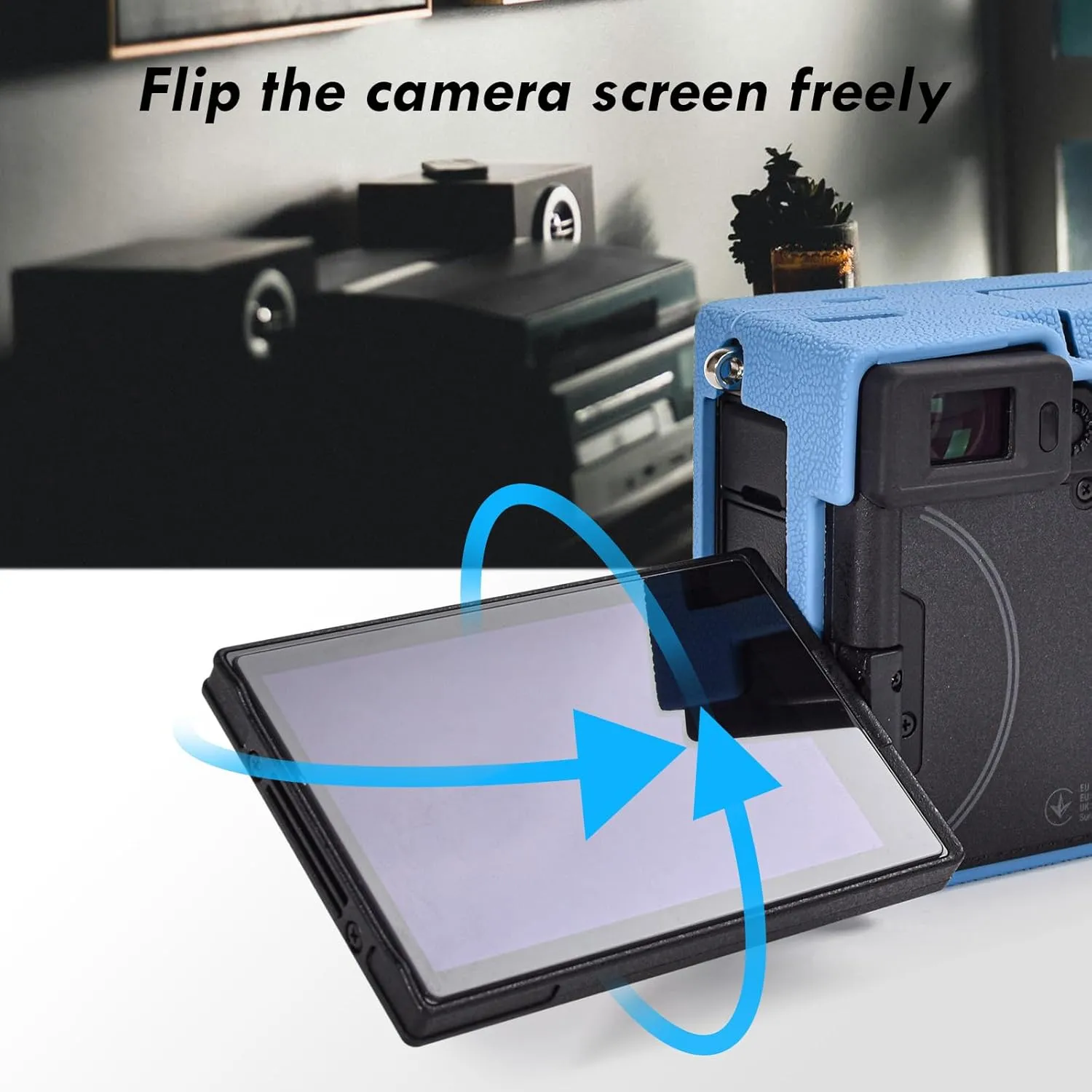 Rieibi Alpha 7C II Camera Case, Non-Slip Texture Surface Camera Cover for Sony A7C M2/Sony A7C II/A7C 2 Anti-Scratch Soft Silicone Protective Case Lightweight Detachable Protector Shell, Blue, camera