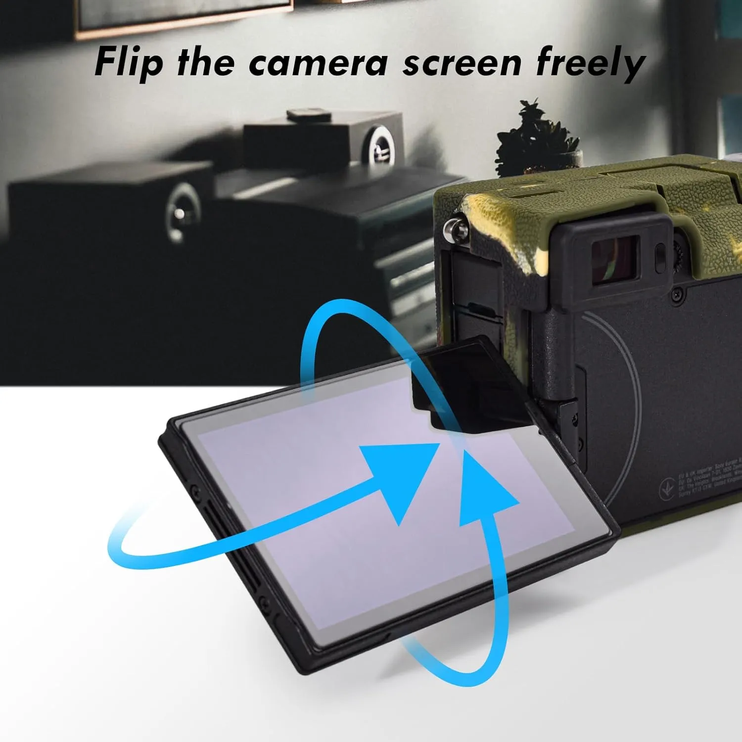 Rieibi Alpha 7C II Camera Case, Non-Slip Texture Surface Camera Cover for Sony A7C M2/Sony A7C II/A7C 2 Anti-Scratch Soft Silicone Protective Case Lightweight Detachable Protector Shell, Camouflage