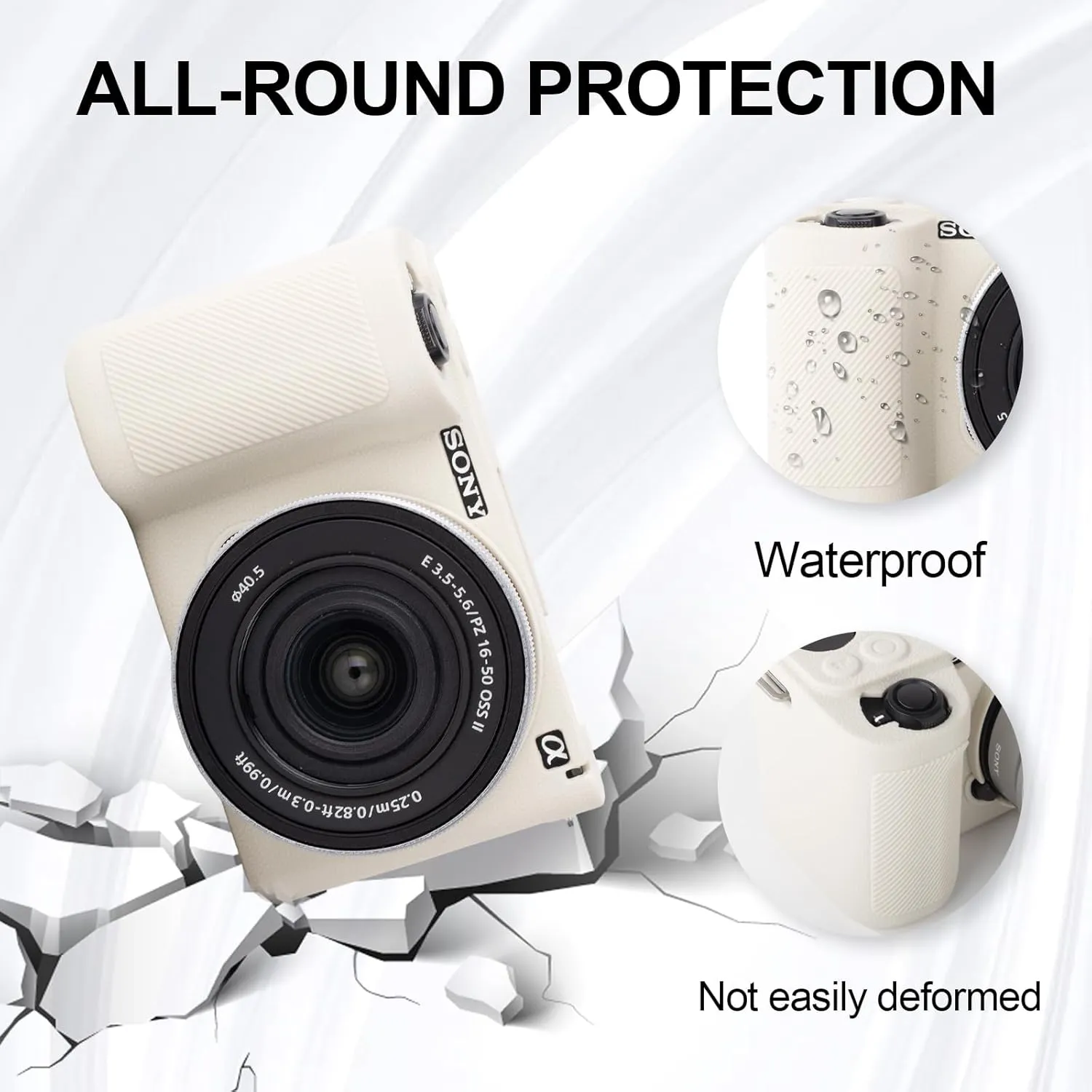 Rieibi Silicone Protective Case Compatible with Sony ZV-E10 II Camera case with 2PCS Screen Protector, Lightweight Camera Case Enhanced Grip Sensation for Sony ZV-E10 II case