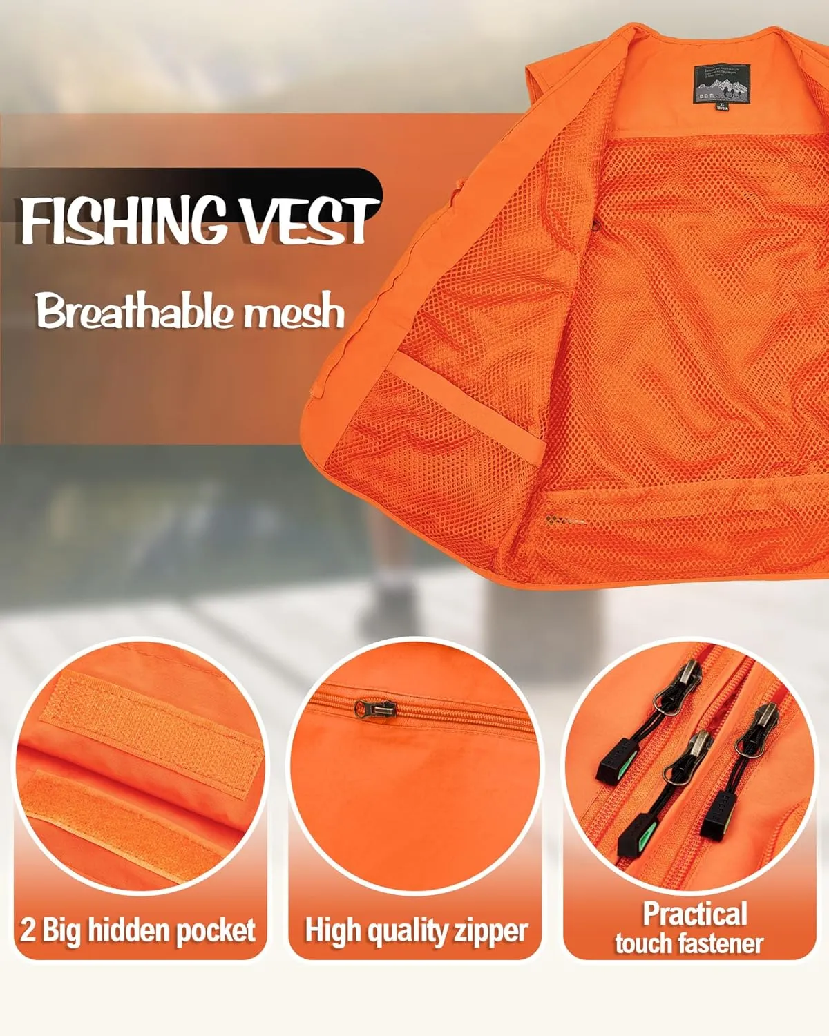 Shihanee 2 Pcs Fishing Vest and Hat for Men Multi Pocket Safari Vest Jacket for Outdoor Work Summer Travel Cargo Hunting