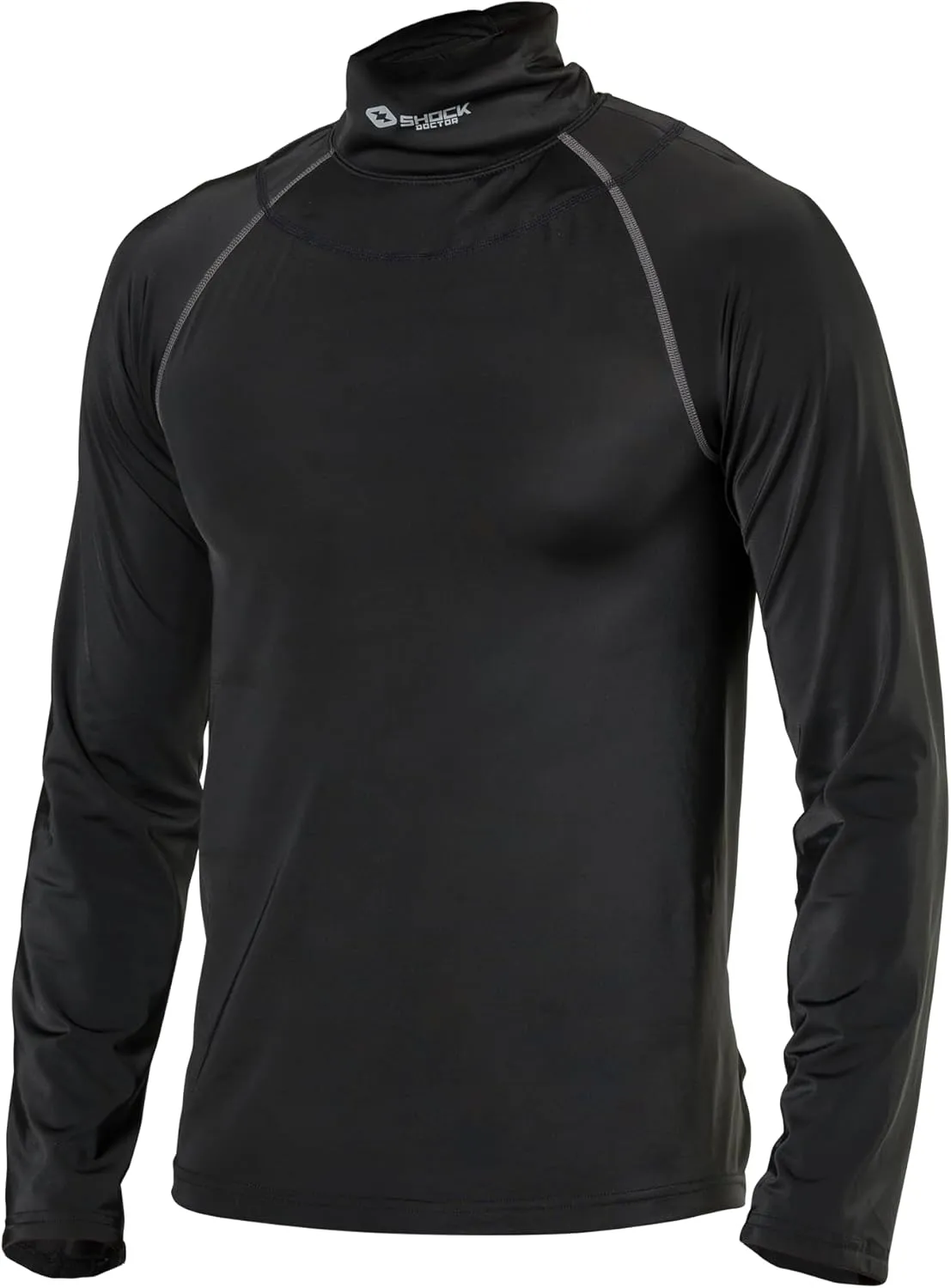 Shock Doctor Compression Shirt with Neckguard for Hockey. Long Sleeves with Integrated Neck Guard. for Adult Men