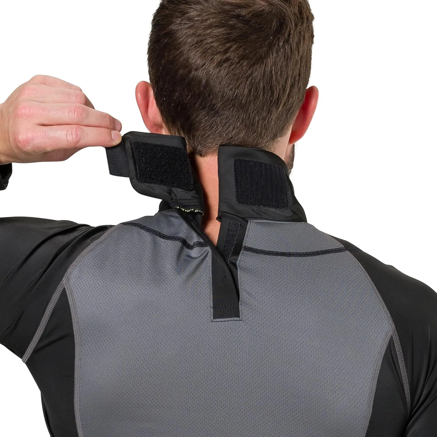 Shock Doctor Compression Shirt with Neckguard for Hockey. Long Sleeves with Integrated Neck Guard. for Adult Men
