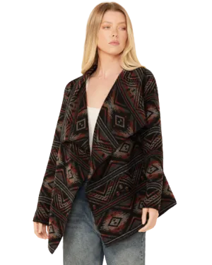 Sidran Women's Southwestern print Blanket Wrap Jacket