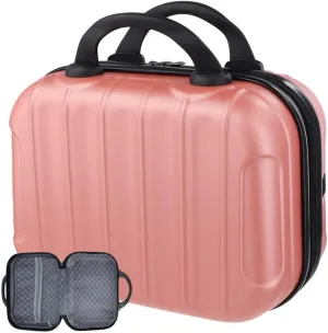 Small Abs Carrying Suitcase For Travel Business, Portable Makeup Travel Case, Hard Shell Cosmetic Case, Hand Luggage Organizer With Elastic Band