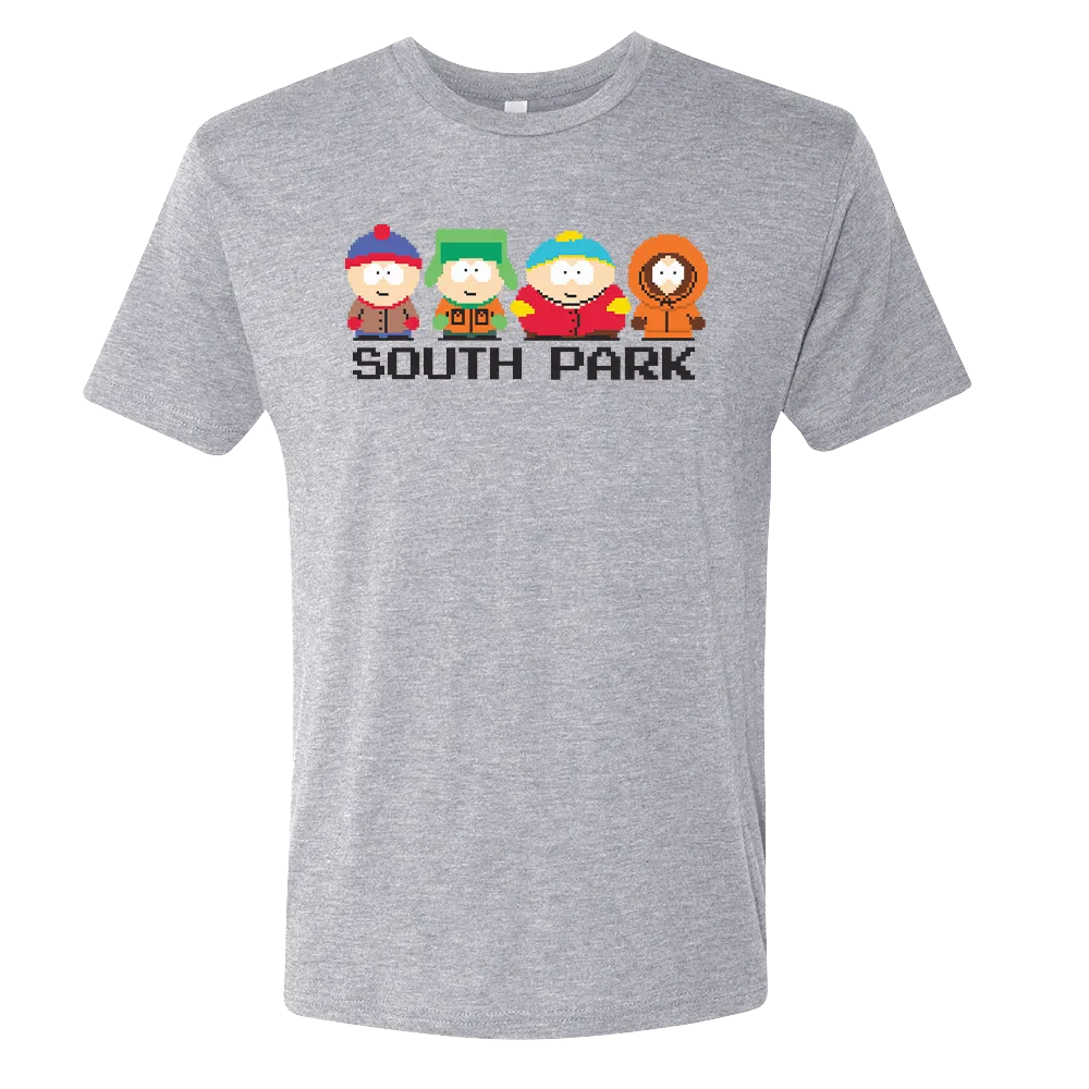 South Park 8-Bit Characters Men's Tri-Blend T-Shirt