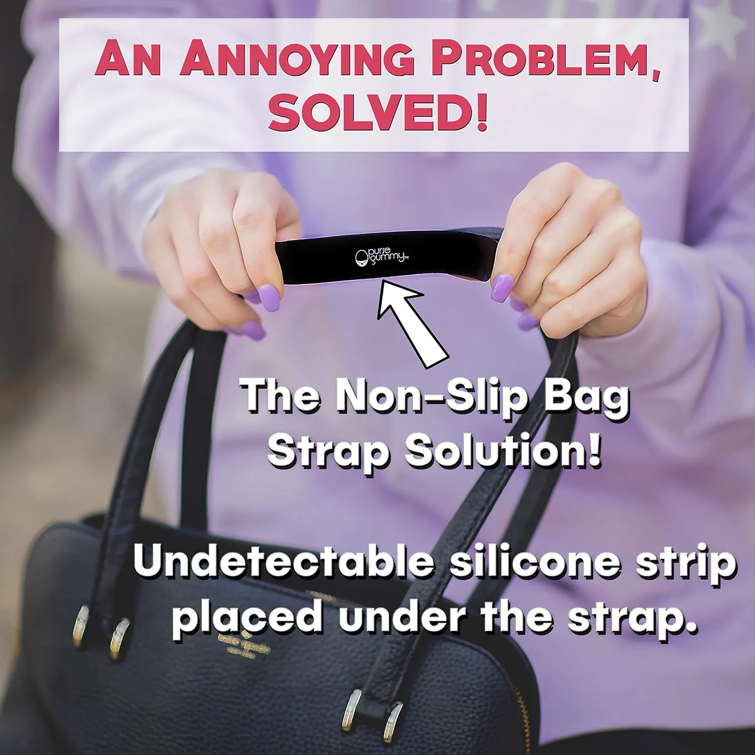 Stop Strap Slips - Non Slip Grip Strip Pad for Handbag Strap - Shoulder Bag, Tote bag, Diaper Bag Cushion Accessory - SET of 6 PIECES