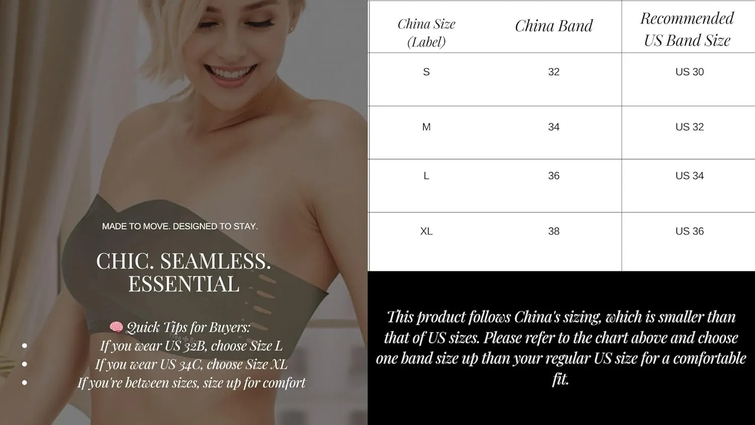 Strapless Push Up Bra for Women  Convertible, Seamless, No-Slip Bra for Backless & Off-Shoulder Outfits