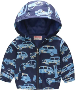 Toddler Boys artoon Dinosaur Hooded Jacket Long Sleeve Windproof Coats Zip Up Trench Windbreaker Outerwear