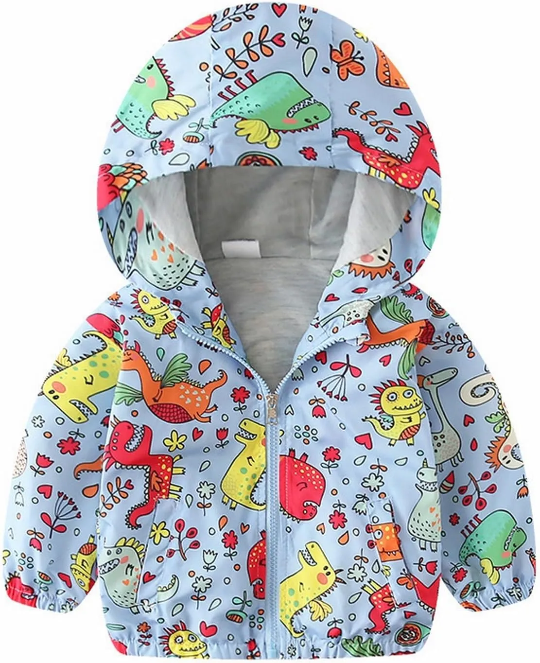 Toddler Boys Windbreaker Casual Outerwear Kids Lightweight Zip Hooded Jacket Baby Cute Dust Coat Windbreaker Jacket