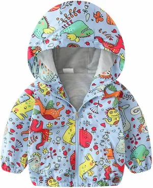 Toddler Boys Windbreaker Casual Outerwear Kids Lightweight Zip Hooded Jacket Baby Cute Dust Coat Windbreaker Jacket