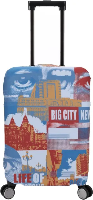 Travel Luggage Cover Protector Washable Suitcase Cover Fits 18-22 Inch Luggage (S,Color,City)