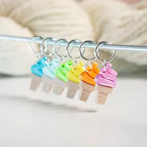 Twisty Freeze Ice Cream Cone Stitch Markers – Pastel Colors