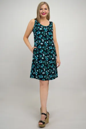 Velma Dress, Teal Berry, Linen Bamboo