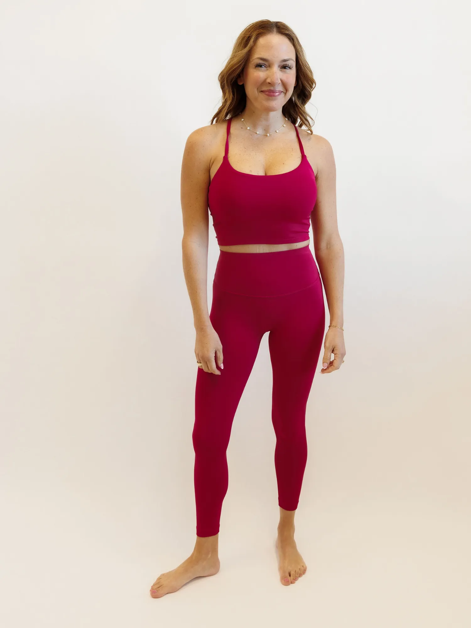 Wild Berry Pink "June" Halter Criss Cross Longline Sports Bra