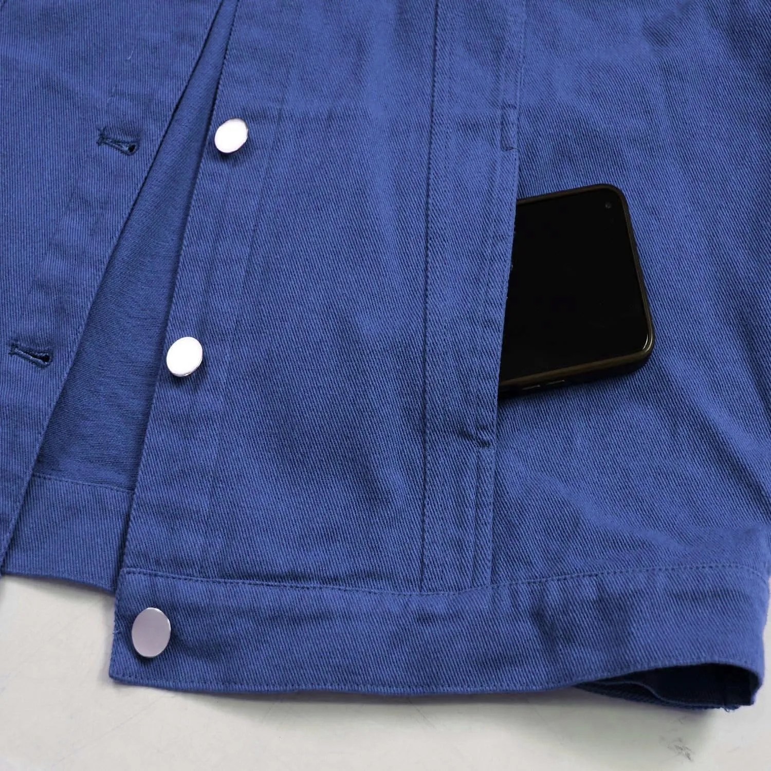 Women's Lapel Blue Denim Vest Buttoned Vest Jacket