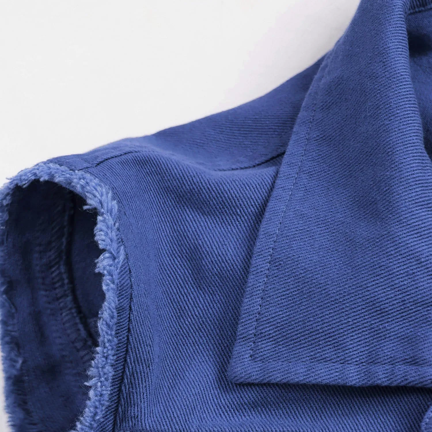 Women's Lapel Blue Denim Vest Buttoned Vest Jacket