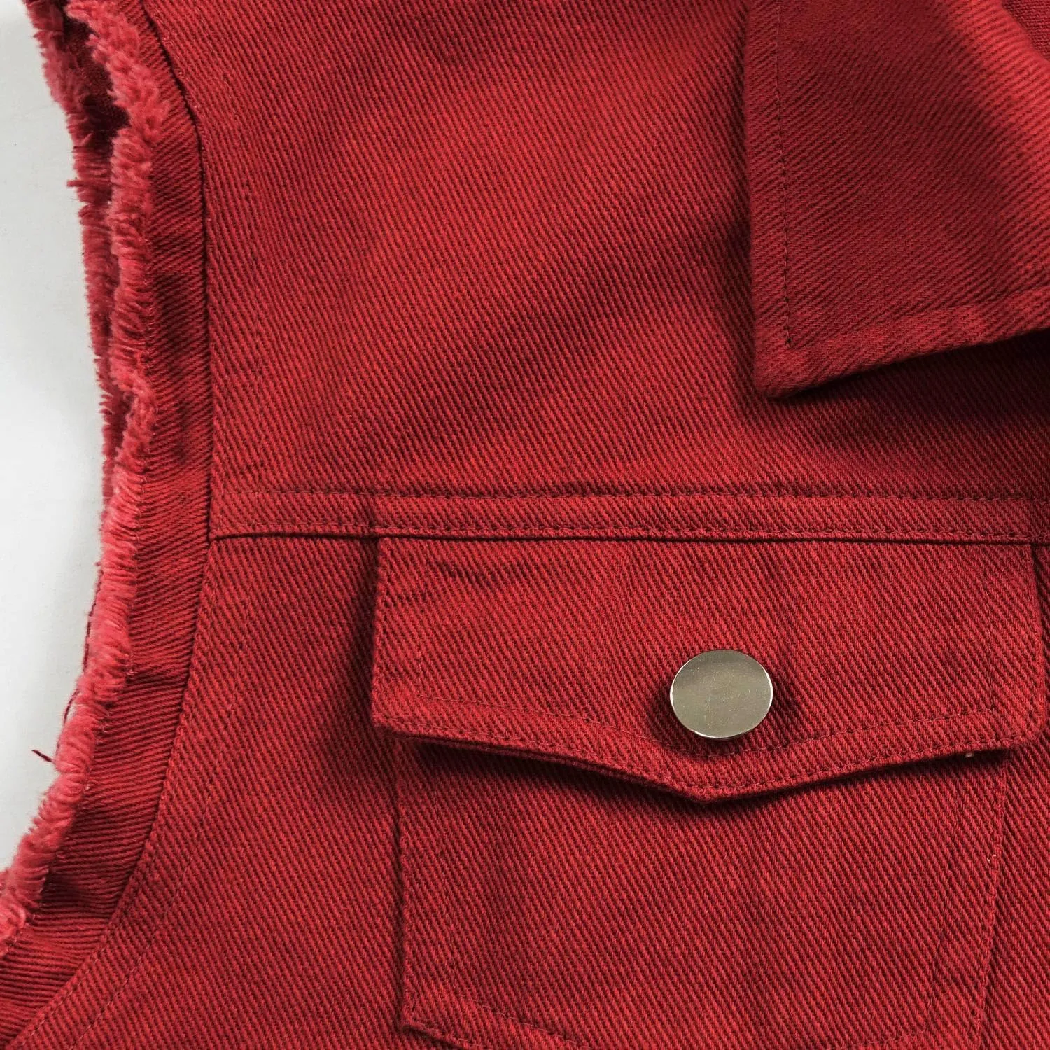 Women's Lapel Blue Denim Vest Buttoned Vest Jacket