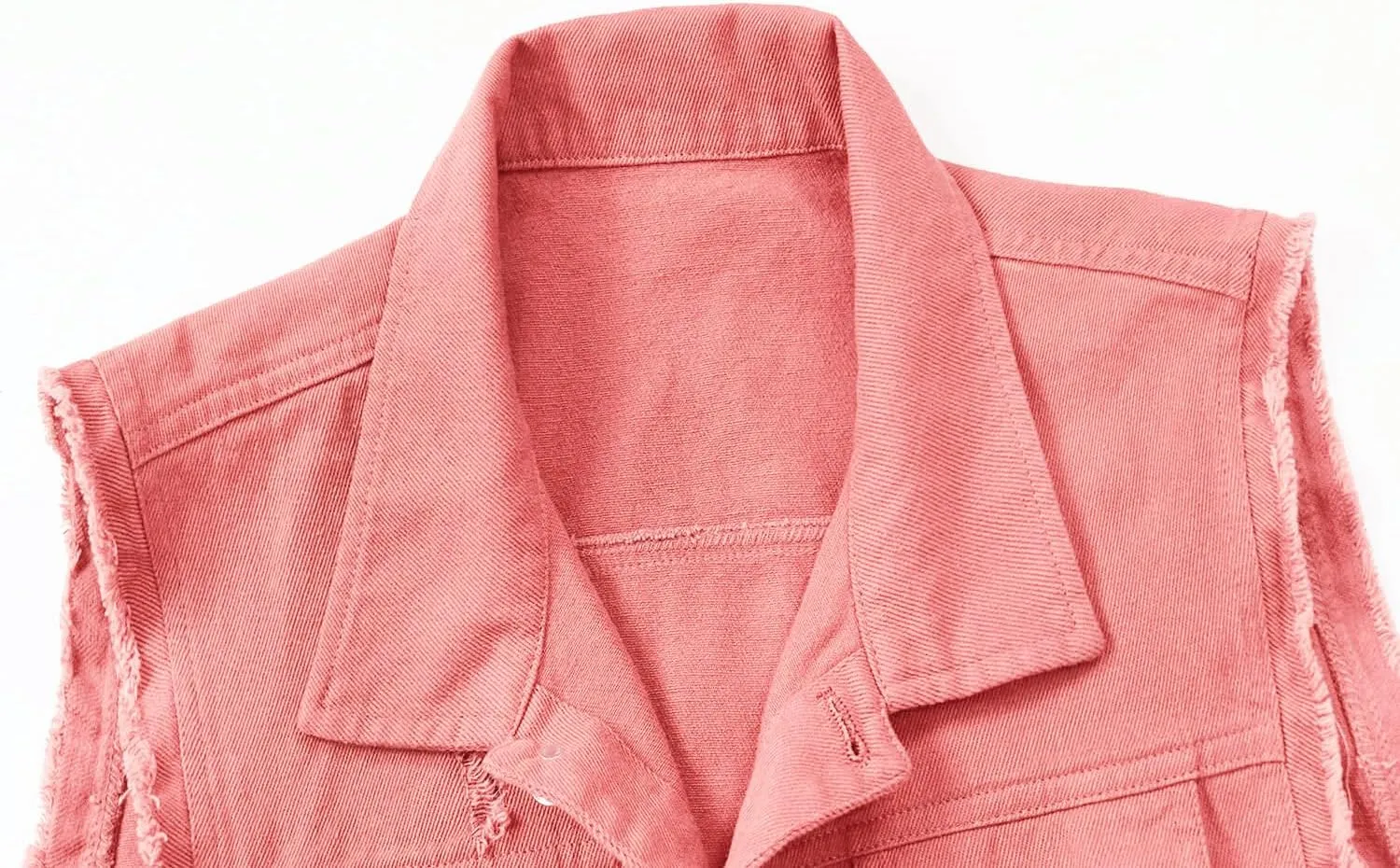 Women's Lapel Blue Denim Vest Buttoned Vest Jacket