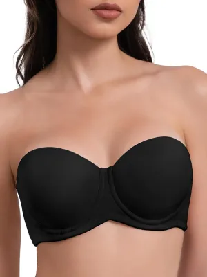 Women's Push up Strapless Bra Multiway Lift Padded Underwire Bra Anti Slip Full Coverage Convertible Brassie