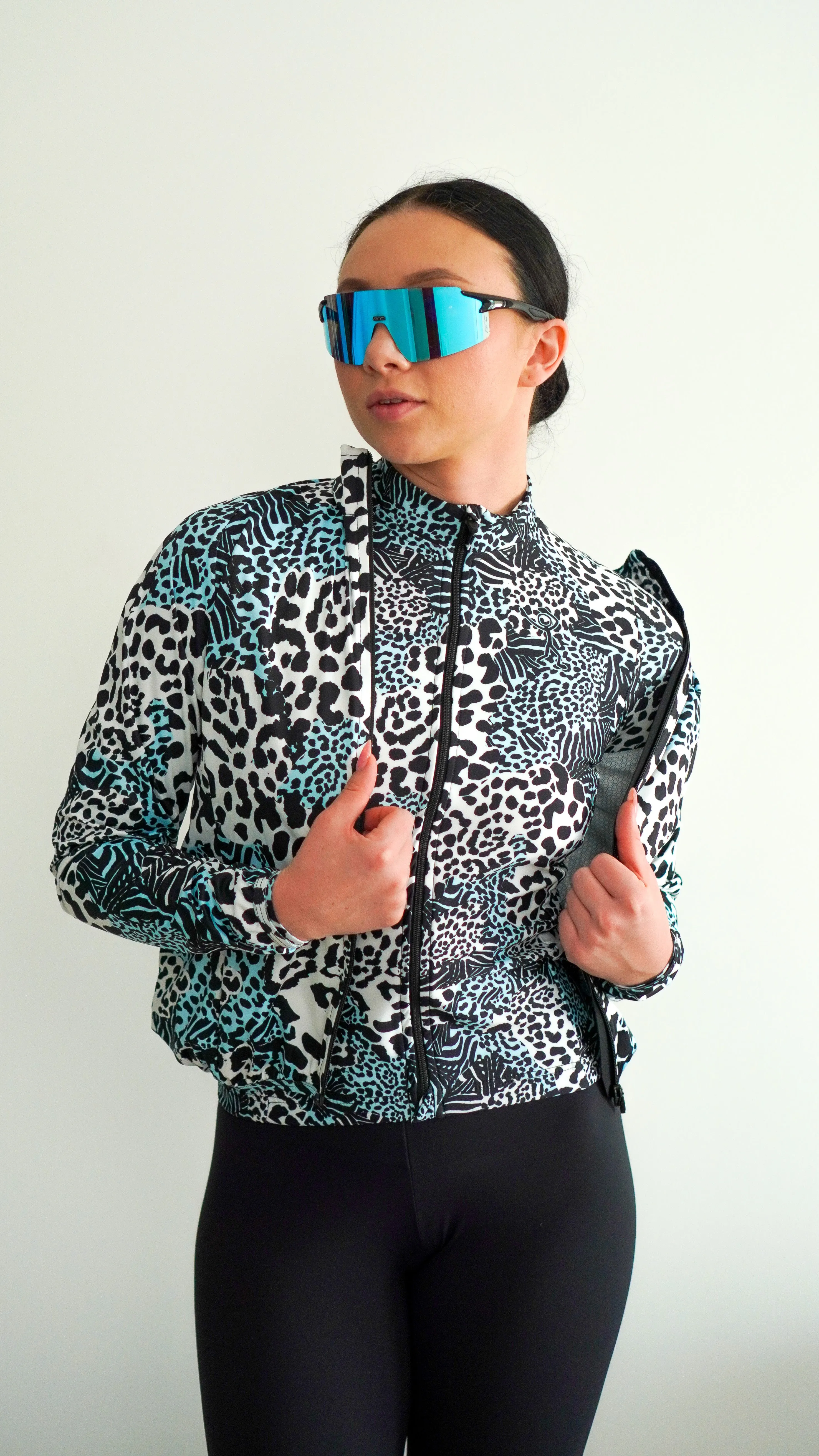Women's Windbreaker Jacket- Snow Leopard