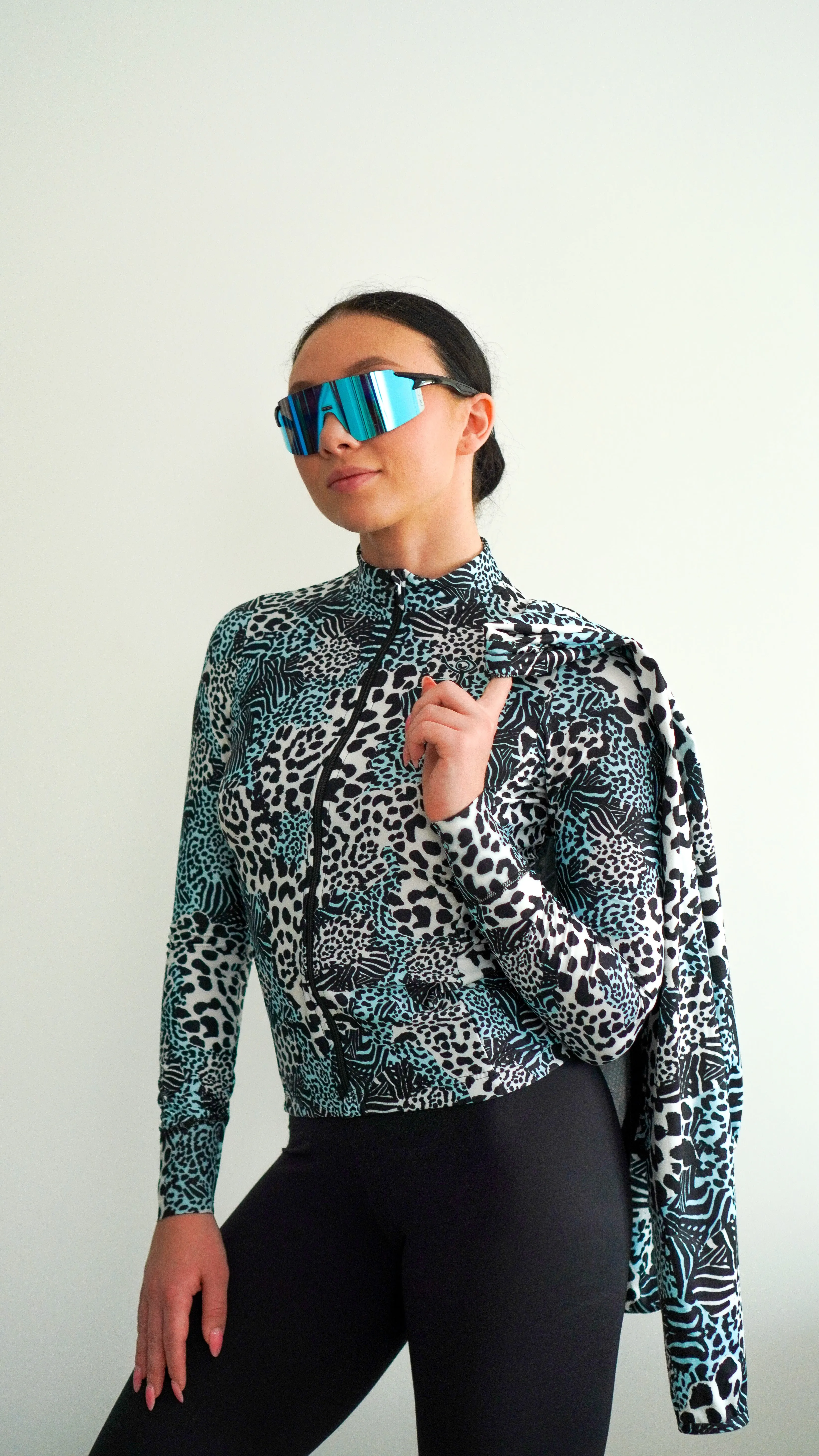 Women's Windbreaker Jacket- Snow Leopard