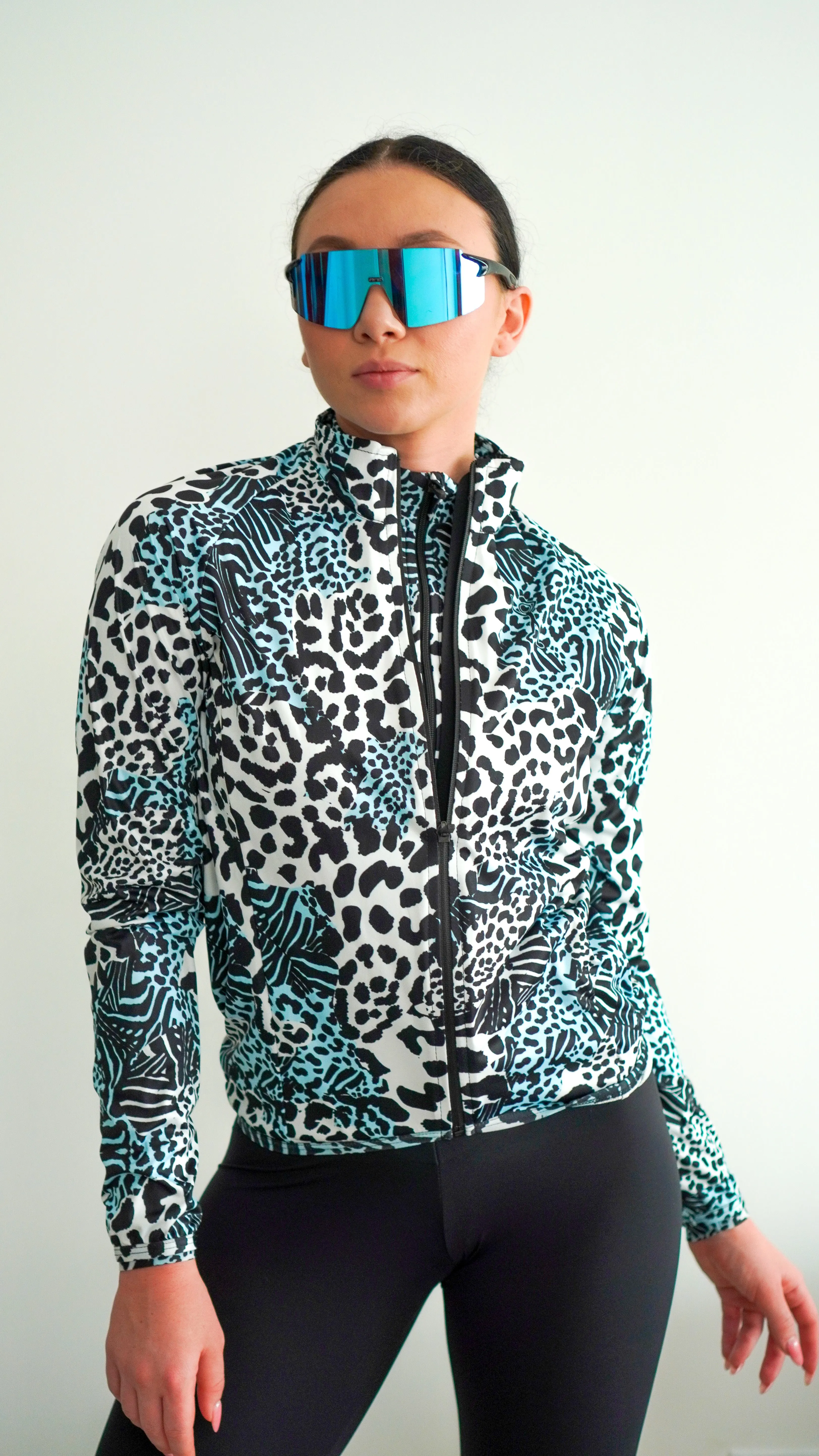Women's Windbreaker Jacket- Snow Leopard