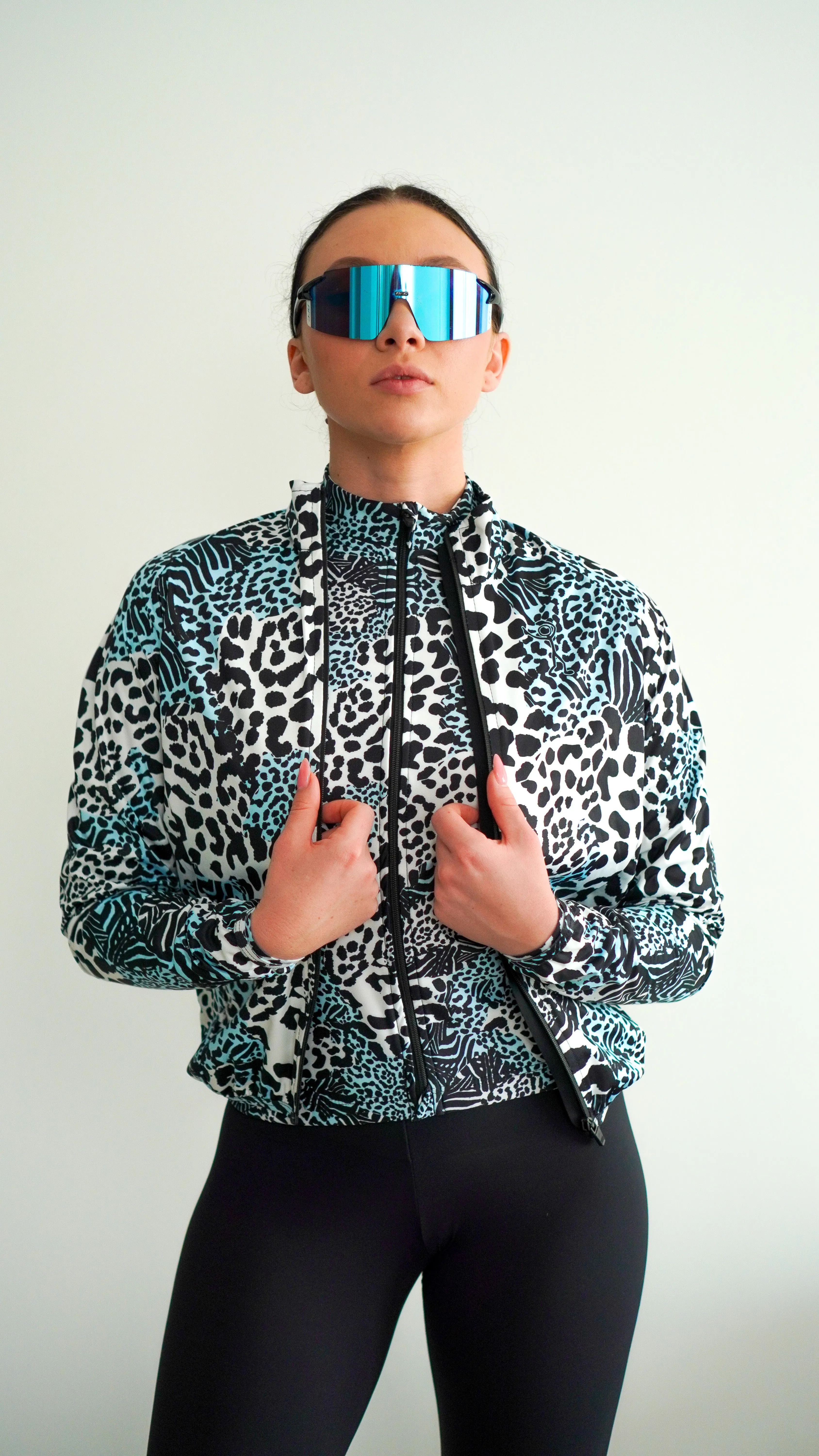 Women's Windbreaker Jacket- Snow Leopard