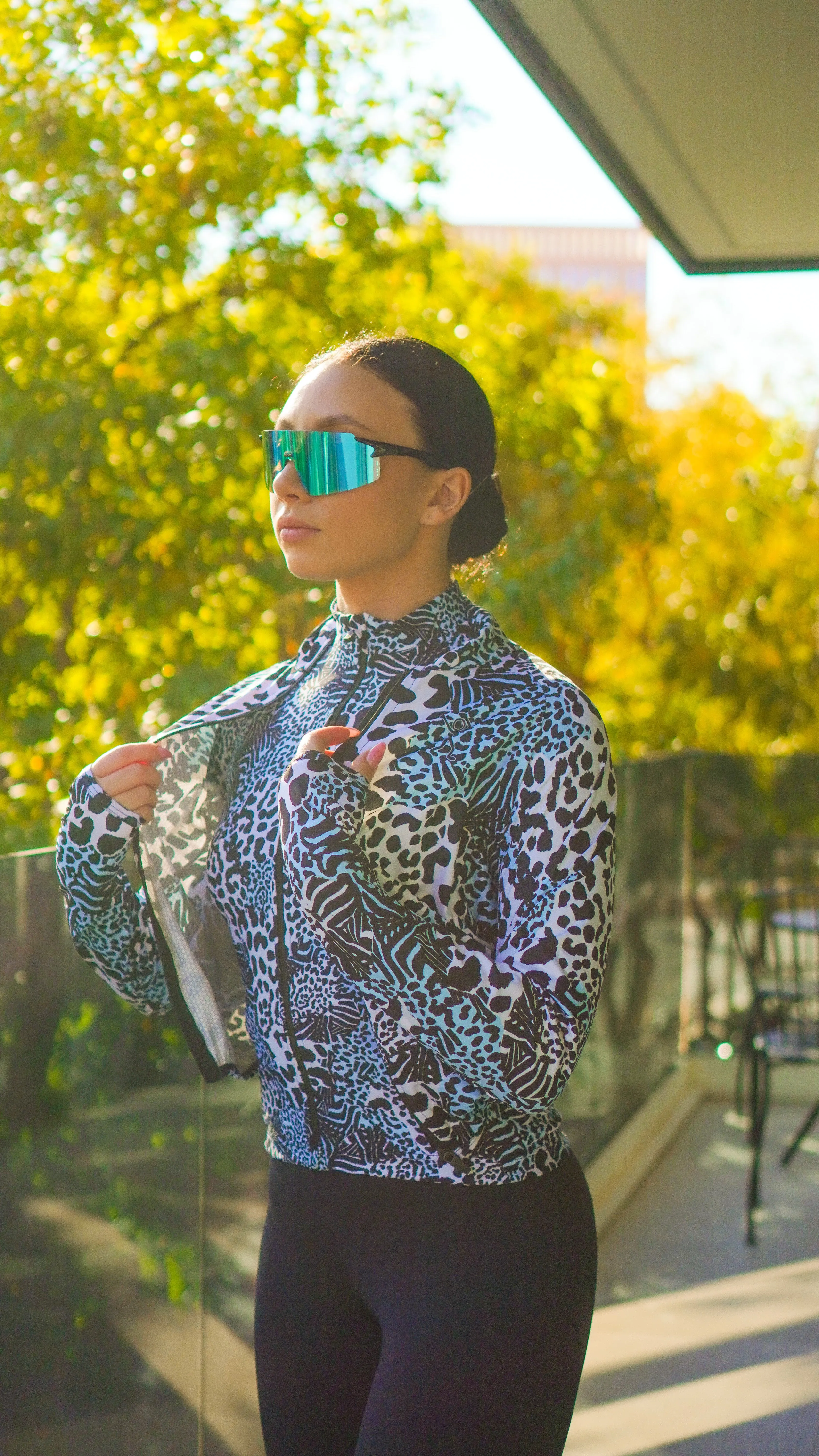 Women's Windbreaker Jacket- Snow Leopard