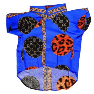 Woofiezz Statement Shirt for Dogs and Cats (Blue Gold)