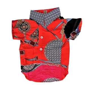 Woofiezz Statement Shirt for Dogs and Cats (Red/Black)