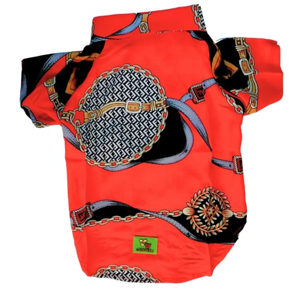 Woofiezz Statement Shirt for Dogs and Cats (Red/Black)