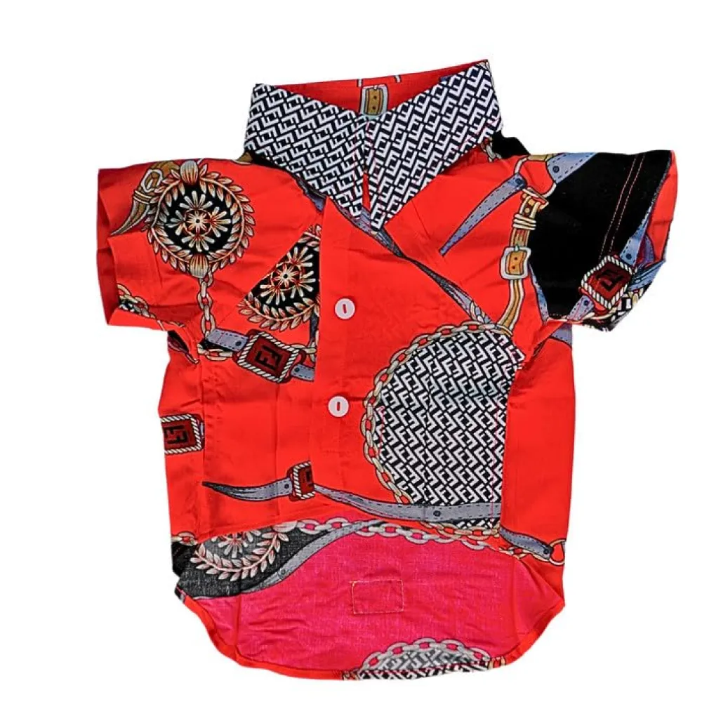 Woofiezz Statement Shirt for Dogs and Cats (Red/Black)