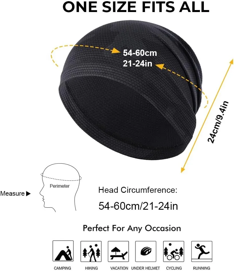 WTACTFUL 2 Pack - Running Cap, Skull Caps Fashion Breathable Slouchy Beanie Bicycle Cycling Sport Caps for Men Women Summer