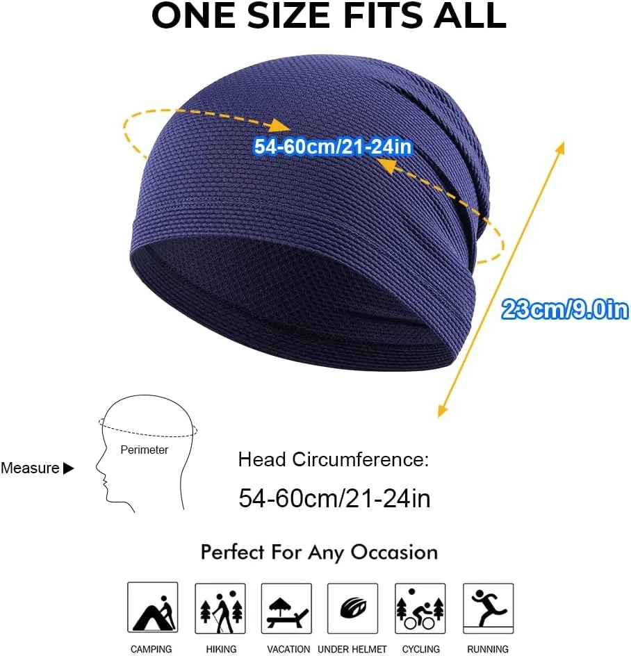 WTACTFUL 2 Pack - Running Cap, Skull Caps Fashion Breathable Slouchy Beanie Bicycle Cycling Sport Caps for Men Women Summer
