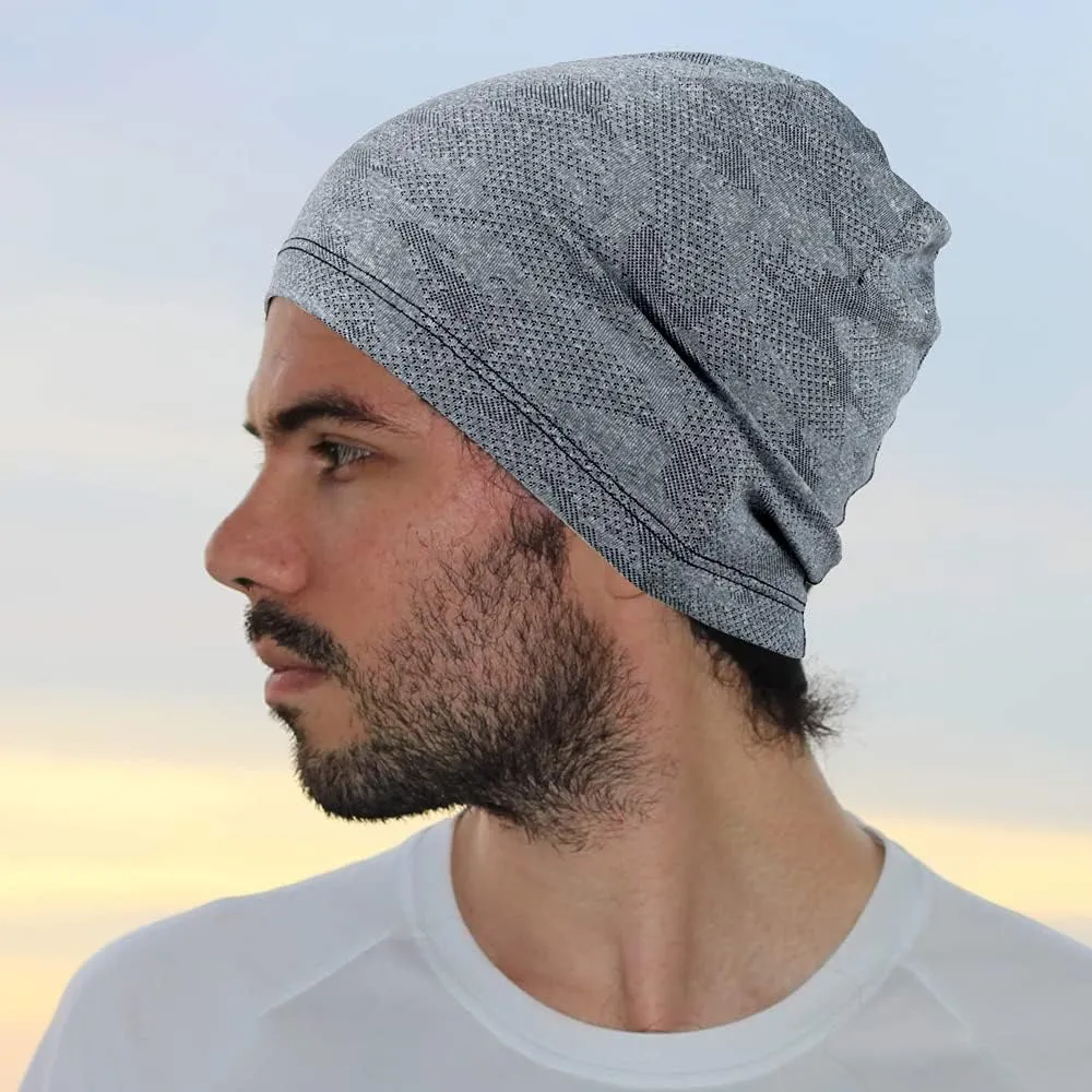 WTACTFUL 2 Pack - Running Cap, Skull Caps Fashion Breathable Slouchy Beanie Bicycle Cycling Sport Caps for Men Women Summer