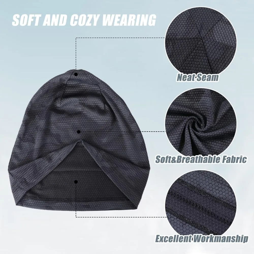 WTACTFUL 2 Pack - Running Cap, Skull Caps Fashion Breathable Slouchy Beanie Bicycle Cycling Sport Caps for Men Women Summer