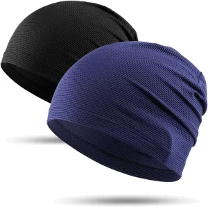 WTACTFUL 2 Pack - Running Cap, Skull Caps Fashion Breathable Slouchy Beanie Bicycle Cycling Sport Caps for Men Women Summer