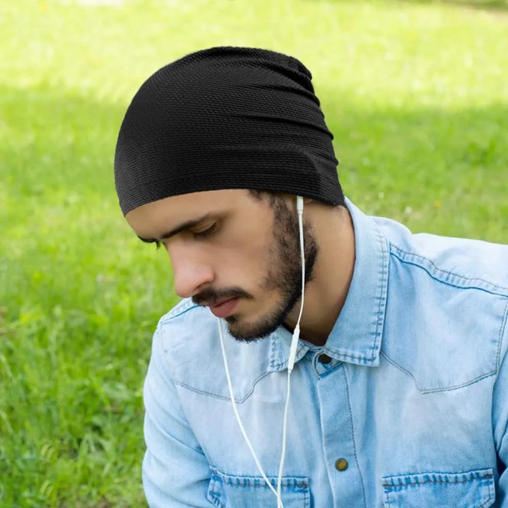 WTACTFUL 2 Pack - Running Cap, Skull Caps Fashion Breathable Slouchy Beanie Bicycle Cycling Sport Caps for Men Women Summer