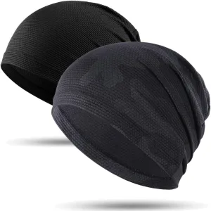 WTACTFUL 2 Pack - Running Cap, Skull Caps Fashion Breathable Slouchy Beanie Bicycle Cycling Sport Caps for Men Women Summer